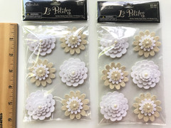 Paper Studio La Petites Canvas Flowers Scrapbook Stickers Lot Roses Wedding