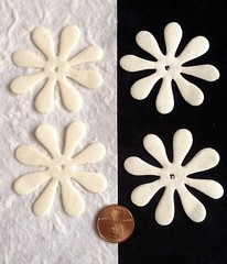10 Flowers Ivory petals Cream off white Flower Handmade mulberry paper Wedding