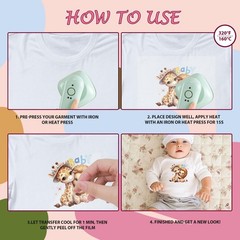Falueqg DTF Transfers 30Pcs Pink Forest Animal Baby Shower Iron-On Ready To Pres