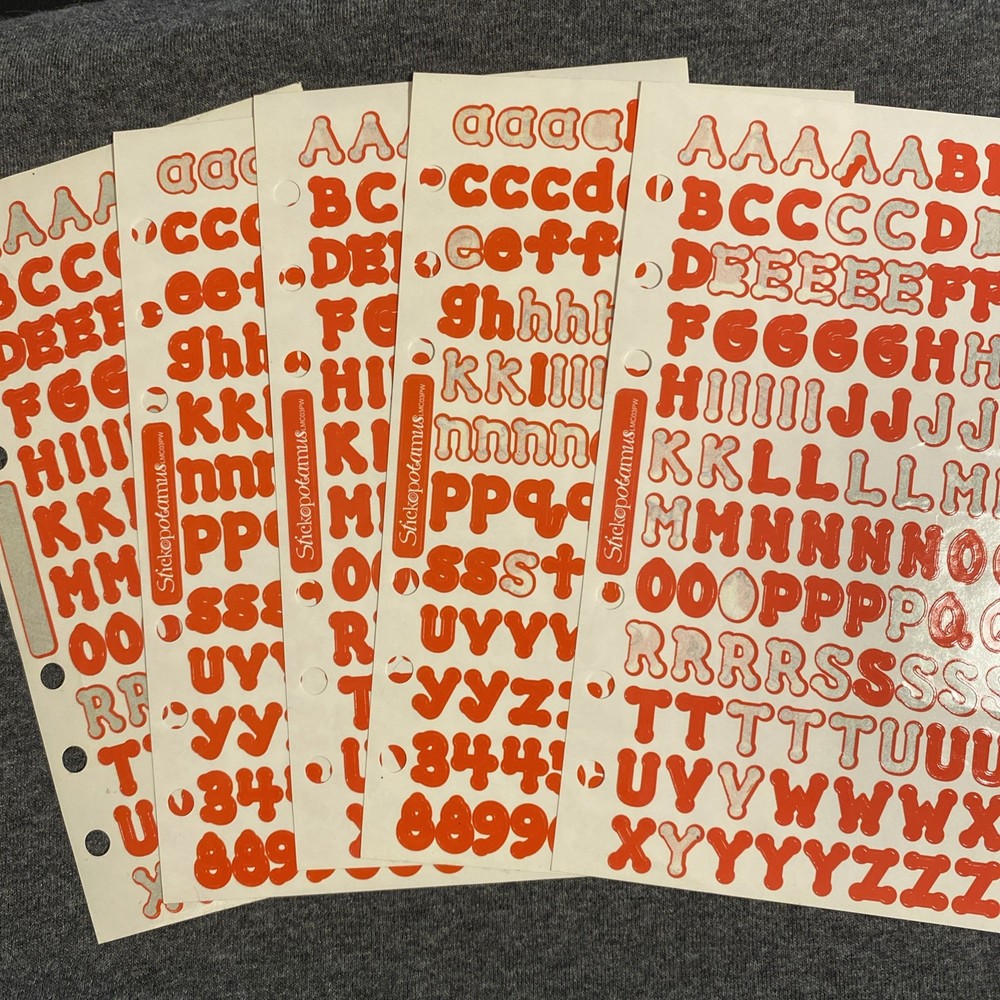 Vintage LETTERS Sticker Sheet Lot PARTIALS – Scrapbook Planner Craft Stickers
