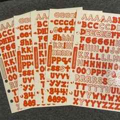 Vintage LETTERS Sticker Sheet Lot PARTIALS – Scrapbook Planner Craft Stickers