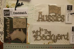 CHIPBOARD DieCut AUSSIEs, AUSTRALIA, In The BACKYARD – 3 Style Choice Scrap FX G