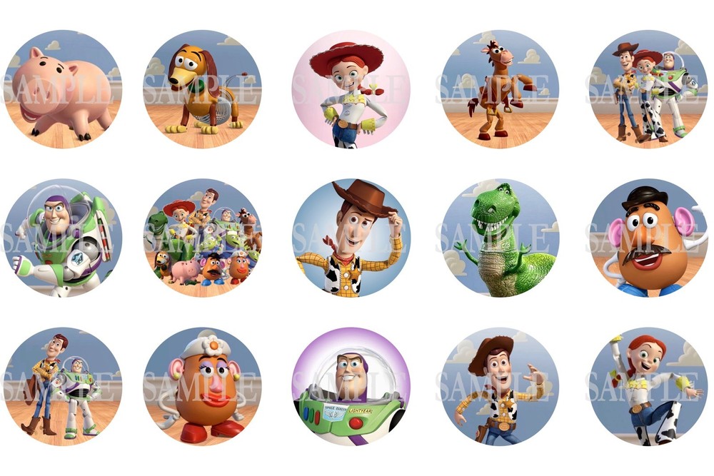 15 Pre-Cut Toy Story 1 Inch Bottle Cap Images