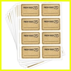Farm Fresh Eggs Stickers,1.5×1 inch Natural Kraft Paper Writable Kitchen Egg …