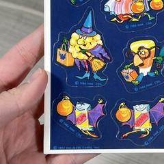 RARE Vintage Sticker Sheet Hallmark Cards 1984 Trick Or Treat Candy Costume HTF