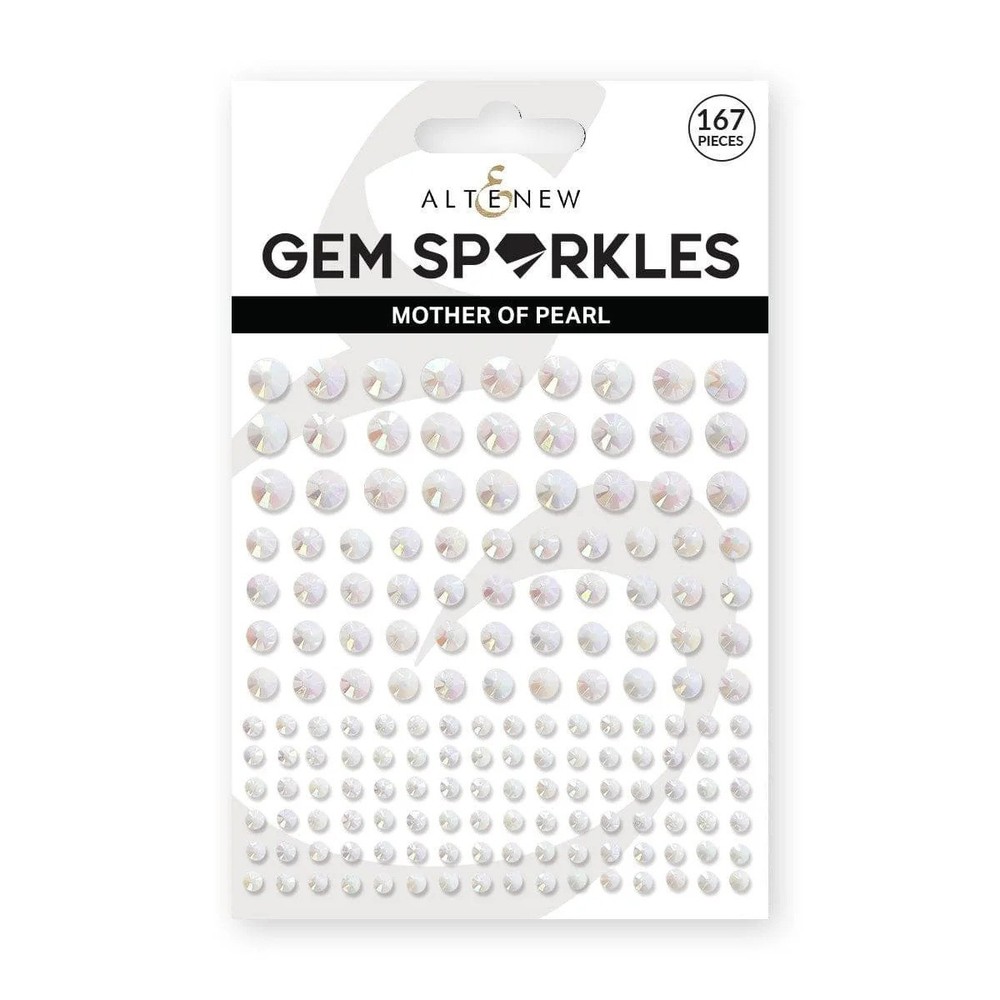 ALTENEW – ADHESIVE – GEM SPARKLES – MOTHER OF PEARL – 167 PIECES , 3 SIZES