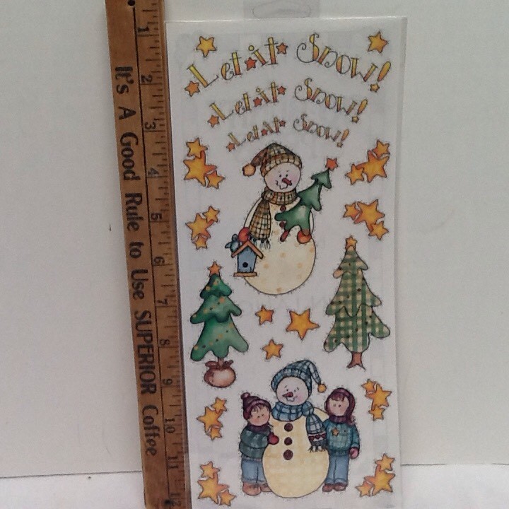 12″ Let It Snow Snowman Premium SCRAPBOOK Stickers by Bo-Bunny