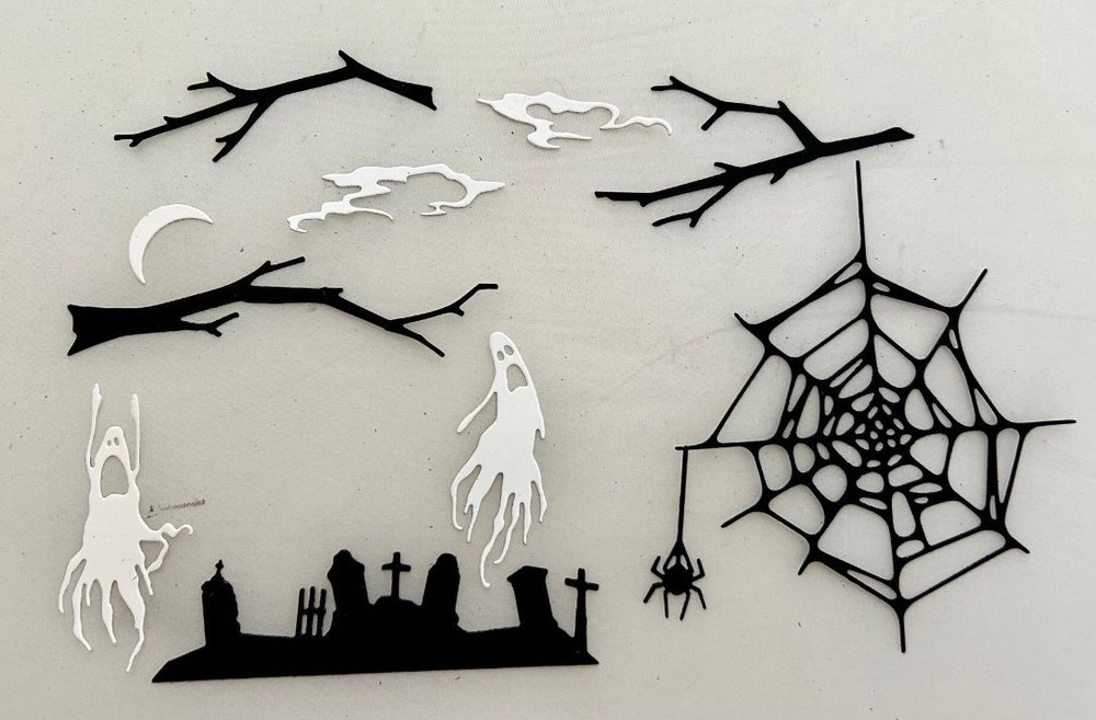 Tim Holtz Halloween Vault Die Cuts * Fright Night * 3 Sets * Black and White