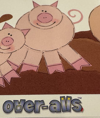 EK Success Scrapbook Title Over-all Little Piggy Pig Farm Country EKOV/161 NEW