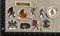 Lot of 10 Assorted Outdoor Sasquatch Yeti Swamp Ape Believe Stickers