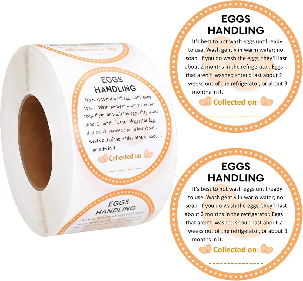 600 PCS Farm Fresh Eggs Carton Labels Egg Stickers 2 Inch 2 Inch,