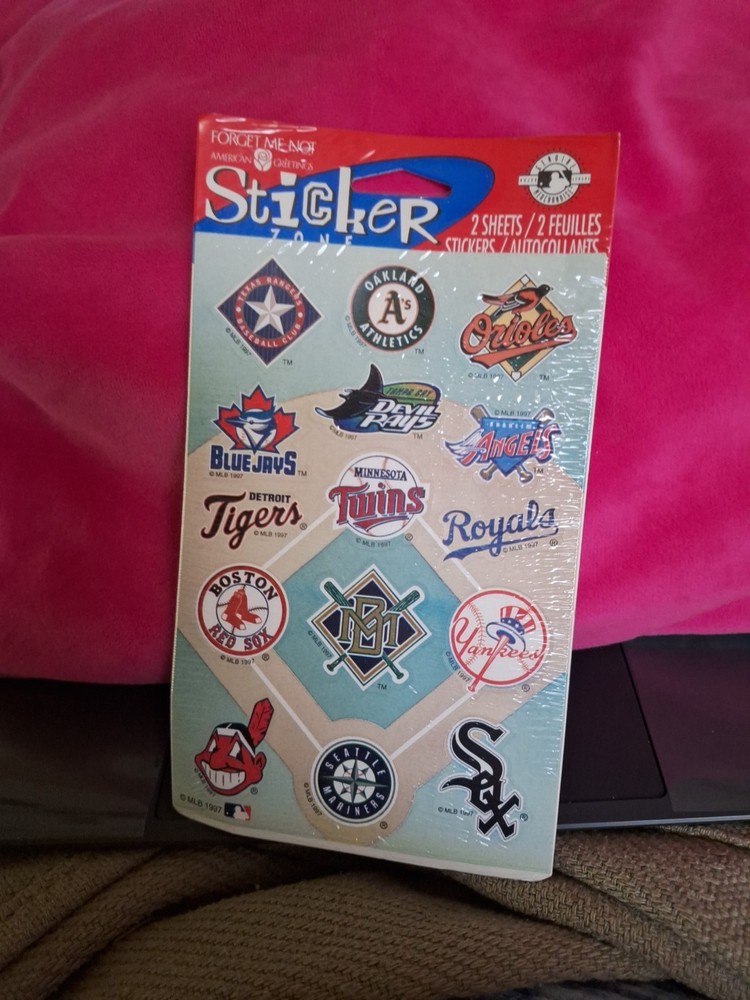 Forget Me Not American Greetings Baseball Team MLB Stickers NEW Vintage 1997