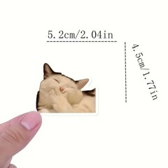 50PCS Funny Cat Stickers Pack Cute Waterproof Vinyl Decals for Laptop Water Bott