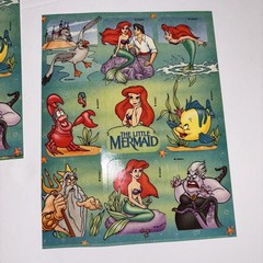 Vintage 1980’s The Little Mermaid stickers sheets Lot Of 3 -27 Total Stickers