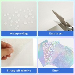 100PCS A4 Holographic Laminate Sheets – Self-Adhesive Waterproof Sticker Paper,