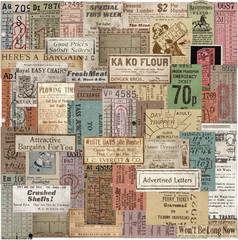 150 PCS Vintage Retro Collage Stickers – Old Tickets & Advertisements Distressed