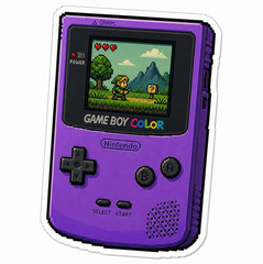 ThePeelery Retro Game Boy Color Pixel Art Vinyl Stickers DieCut Laptop Decal (3)