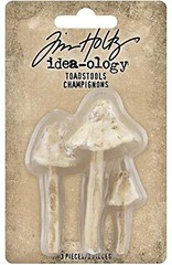 Tim Holtz Idea-Ology Resin Toadstools Pack of 2 Craft Supplies TH94082