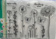 New Penny Black Rubber Stamp flowers FLORAL IMPRESSIONS SET free USA ship