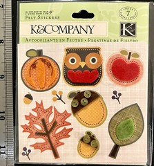 K&Company Felt Stickers Fall Autumn Pumpkin Pie RARE – NIP – 2010