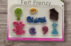 Queen & Co Felt Frenzy Embellishments Party Scrapbook Self Adhesive NEW