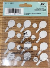 RARE JOLEES TENNIS BALLS & RACQUETS Repeats W/ Gems 3D Sport Scrapbook STICKERS