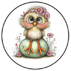 ADORABLE CHICK SITTING ON EASTER EGG ENVELOPE SEALS LABELS STICKERS PARTY FAVORS