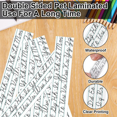 24 Pcs Cursive Letters Desk Strips Alphabet Letters Desk Strips Art Removable St