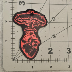 Anatomical Heart Mushroom Cloud Sticker Red Black Goth Alternative Edgy Decal