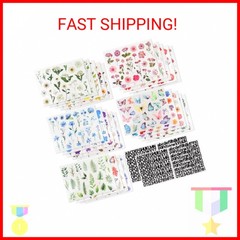 500Pcs Natural Flower Stickers with 260Pcs Letter Stickers,Self-Adhesive Flower