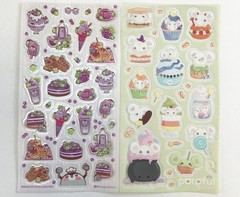 Stickii Club Sticker Sheets Lot of 11 Food Cute Animals
