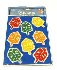 VTG AMSCAN Hanukkah Holiday Stickers Decal Dreidel 45971 Taiwan 1 Sheet NOS NEW
