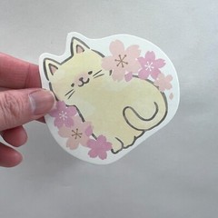 Sakura Cat Cherry Blossom Memo Note Sheets Cute Kawaii Scrapbooking Planners