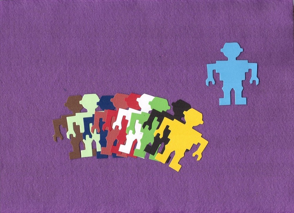ROBOT die cuts scrapbook cards