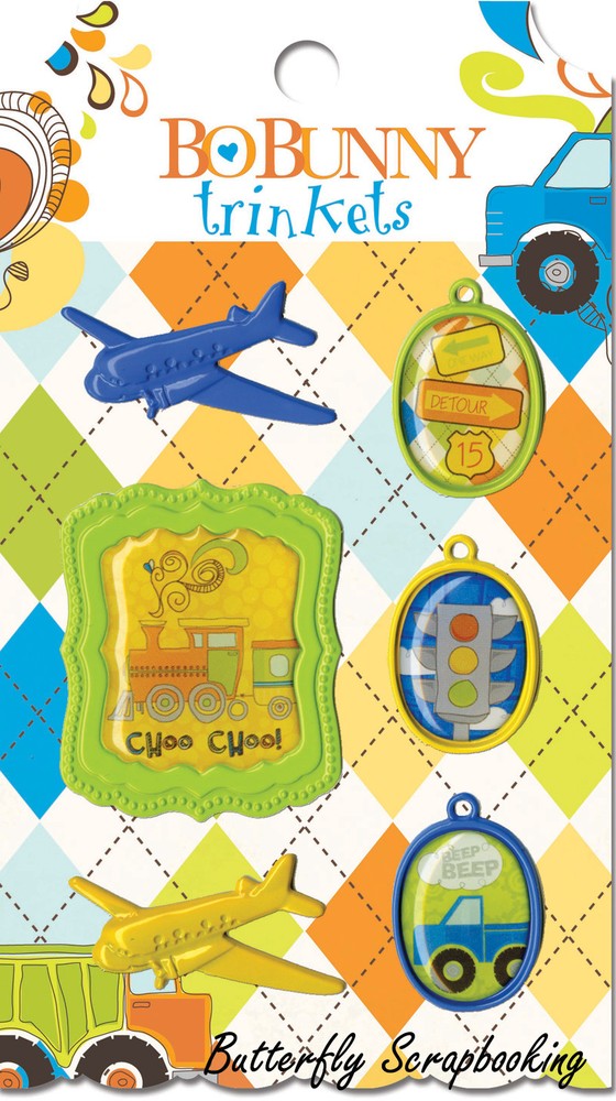 Scrapbooking Trinkets Boys Toys On The Go BoBunny Bo Bunny NEW