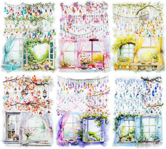 PET Scrapbook Stickers Set, 120PCS Journaling Supplies with 6 Themes Book Wall O
