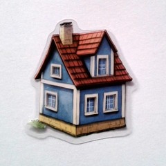 Cottage Style Fairy Tale House Clear Vinyl Decal Sticker Water Resistant Laptop