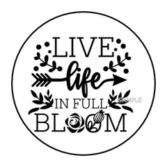30 LIVE LIFE IN FULL BLOOM SEALS LABELS STICKERS 1.5″ ROUND FLOWERS FLORAL