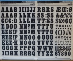 Mecanorma Dry Transfer Lettering A3, Fonts, #202 Egyptienne Bold Cond. 24.1mm