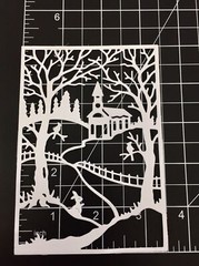 Christmas Die Cuts * Church Scene* Set of 6 * Black or White Cardstock