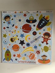 Bo Bunny Blast Off Scrapbook Lot 14 12×12 Papers Stickers Chipboard Space Rare