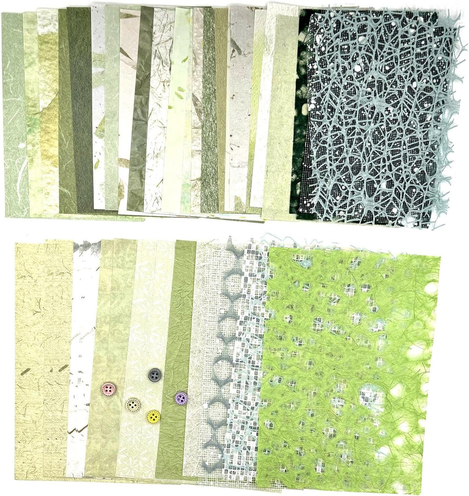 Textured Scrapbook Paper Mesh Fabric – Junk Journal Supplies Assorted Set 51 She