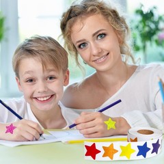 Large Star Stickers for 500 PCS Glitter Sparkly Star Behavior Reward Stickers…