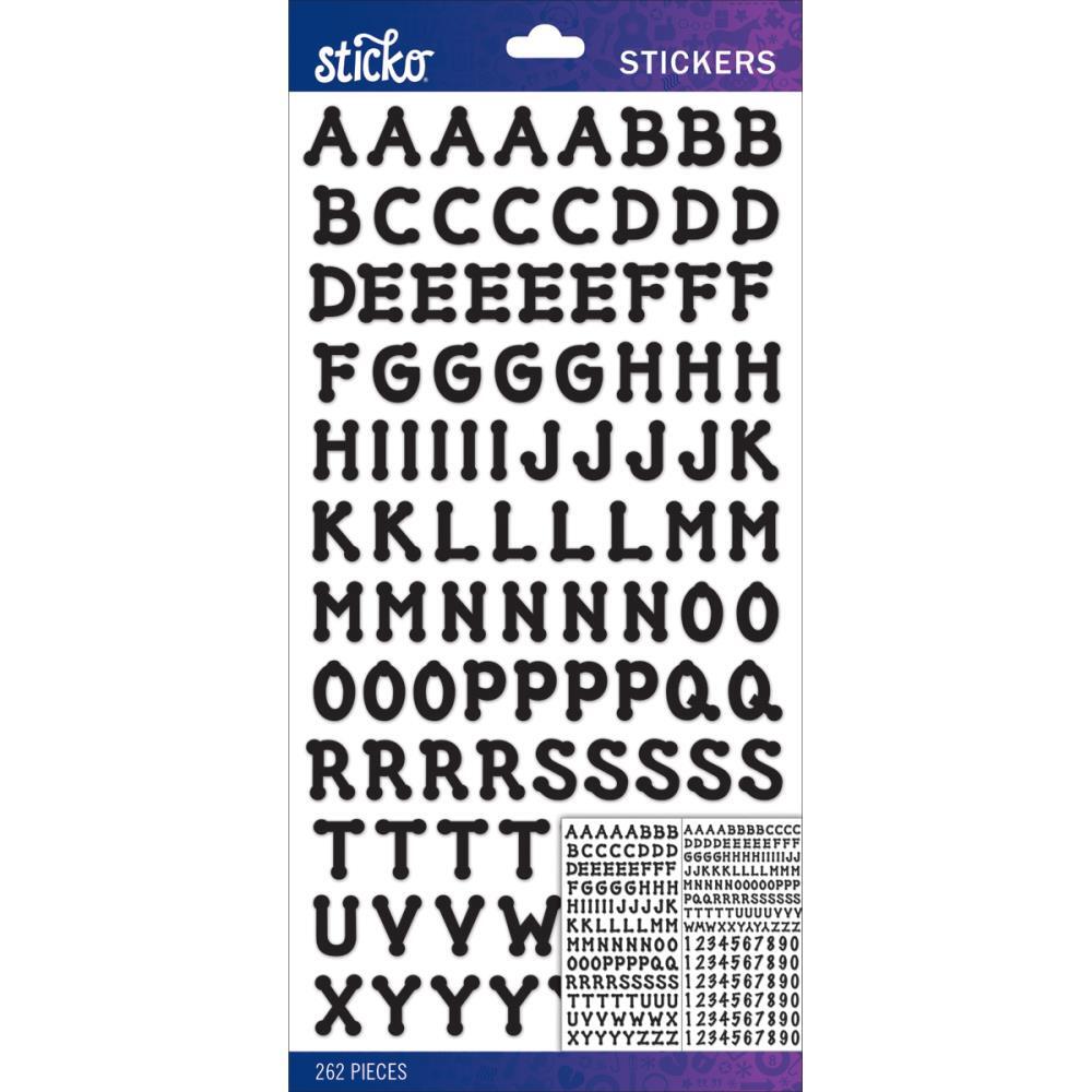 Scrapbooking Crafts Stickers Sticko Black Dot Alphabet Letters Numbers X 2 (D)