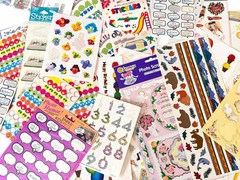 40+ Partial Sticker Sheets 80s 90s Hallmark Sandylion Grossman Junk Journal Lot