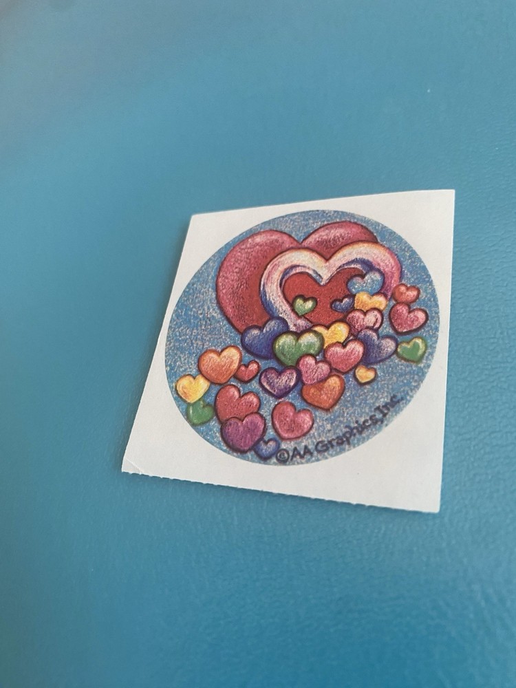 Vintage AA Graphics Hearts Sticker Module 2×2 Inches