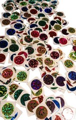 240 Round 1 Inch Holographic Glitter Happy Face Smile Stickers Envelope Seals