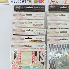 Glitz Scrapbook Stickers Embellishments Amy Tangerine Carta Bella LOT of 23 D