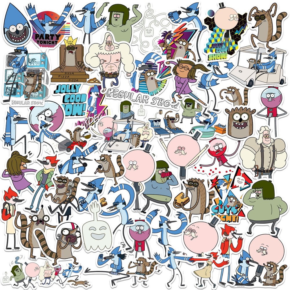 REGULAR SHOW VARIETY DIE CUT VINYL 50 CT STICKER PACK