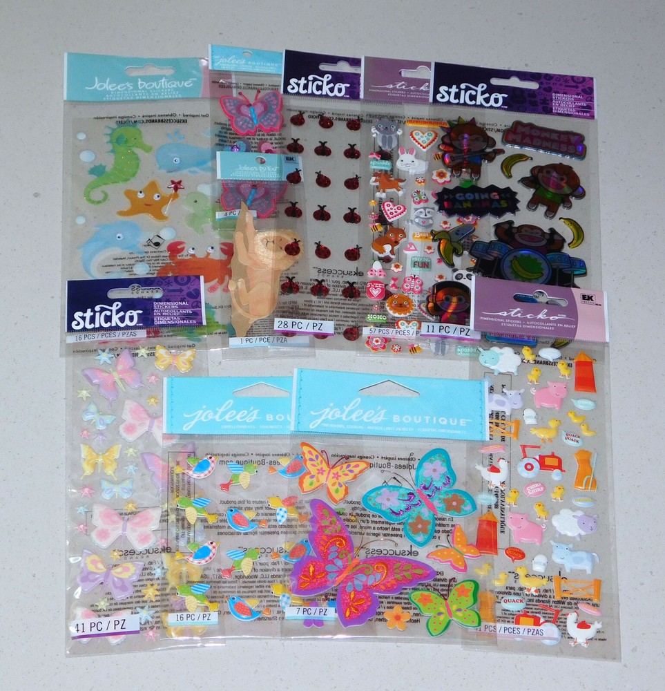 Lot of 3D Animal & Insect Themed Scrapbook Stickers – Jolee’s & Sticko